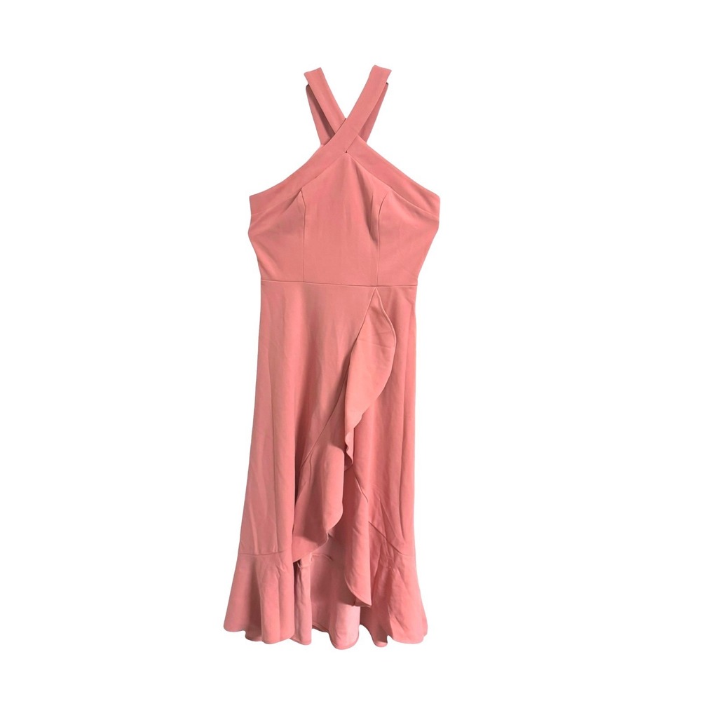 Bbonlinedress‎ Womens Pink Halter High-Low Ruffle Cocktail Dress Size M
